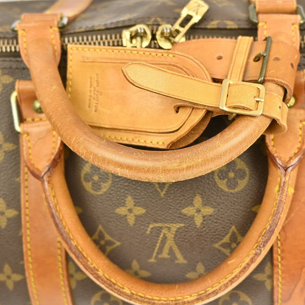 Louis Vuitton Keepall Bandouliere Bag Monogram Canvas Brown Canvas Travel Bag