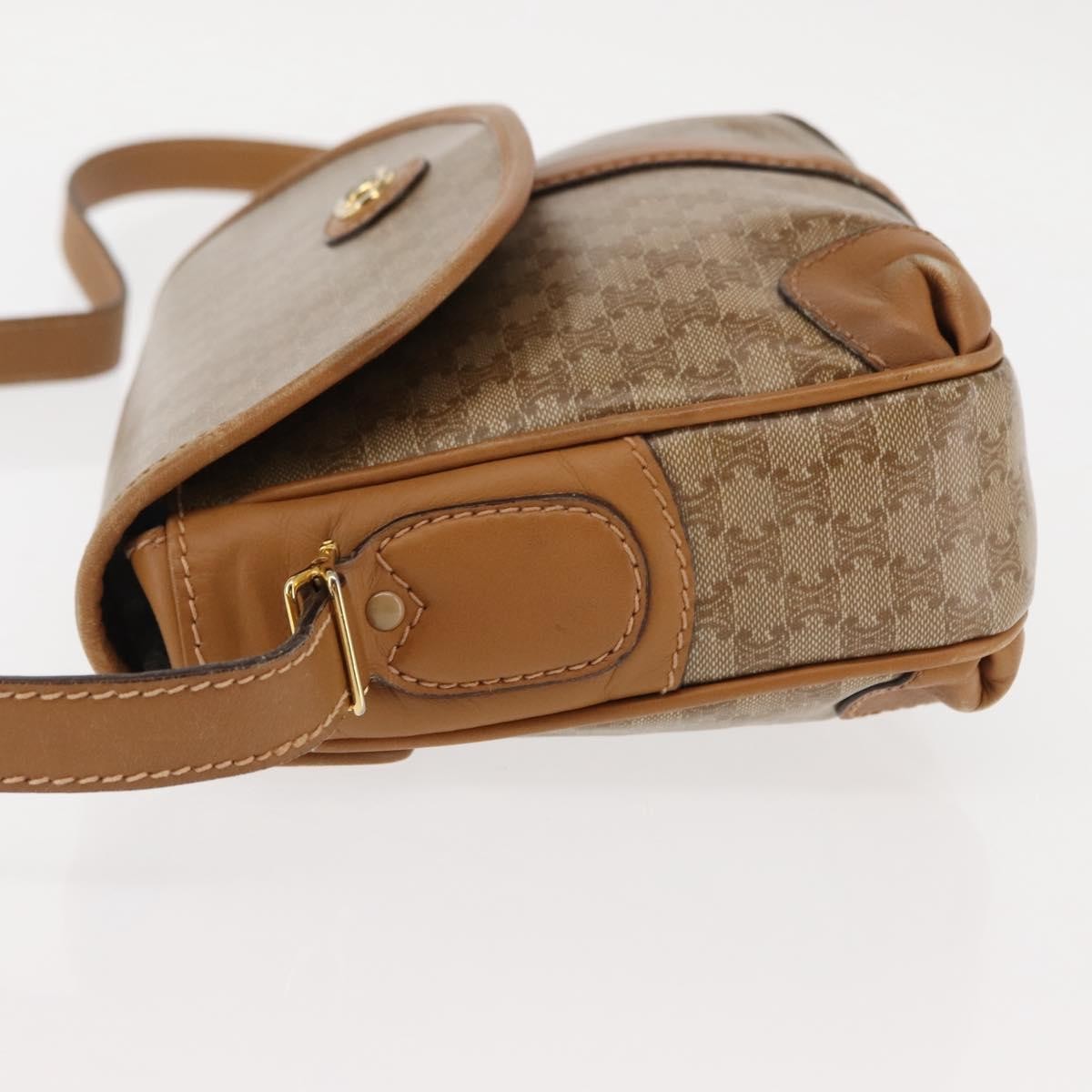 Celine Macadam Shoulder Bag Pvc Leather Beige Pvc,Canvas Bag
