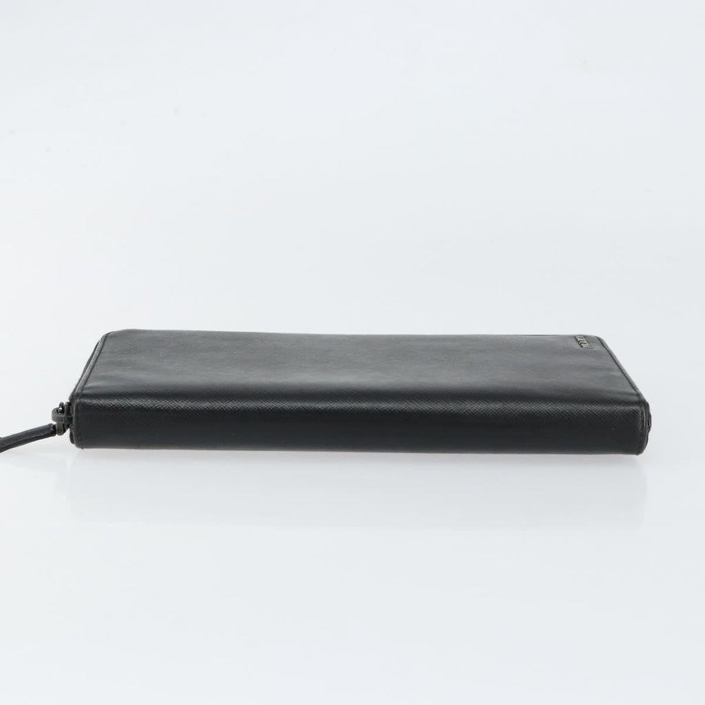 Prada Saffiano Wallet Leather Black Leather Wallets Accessory