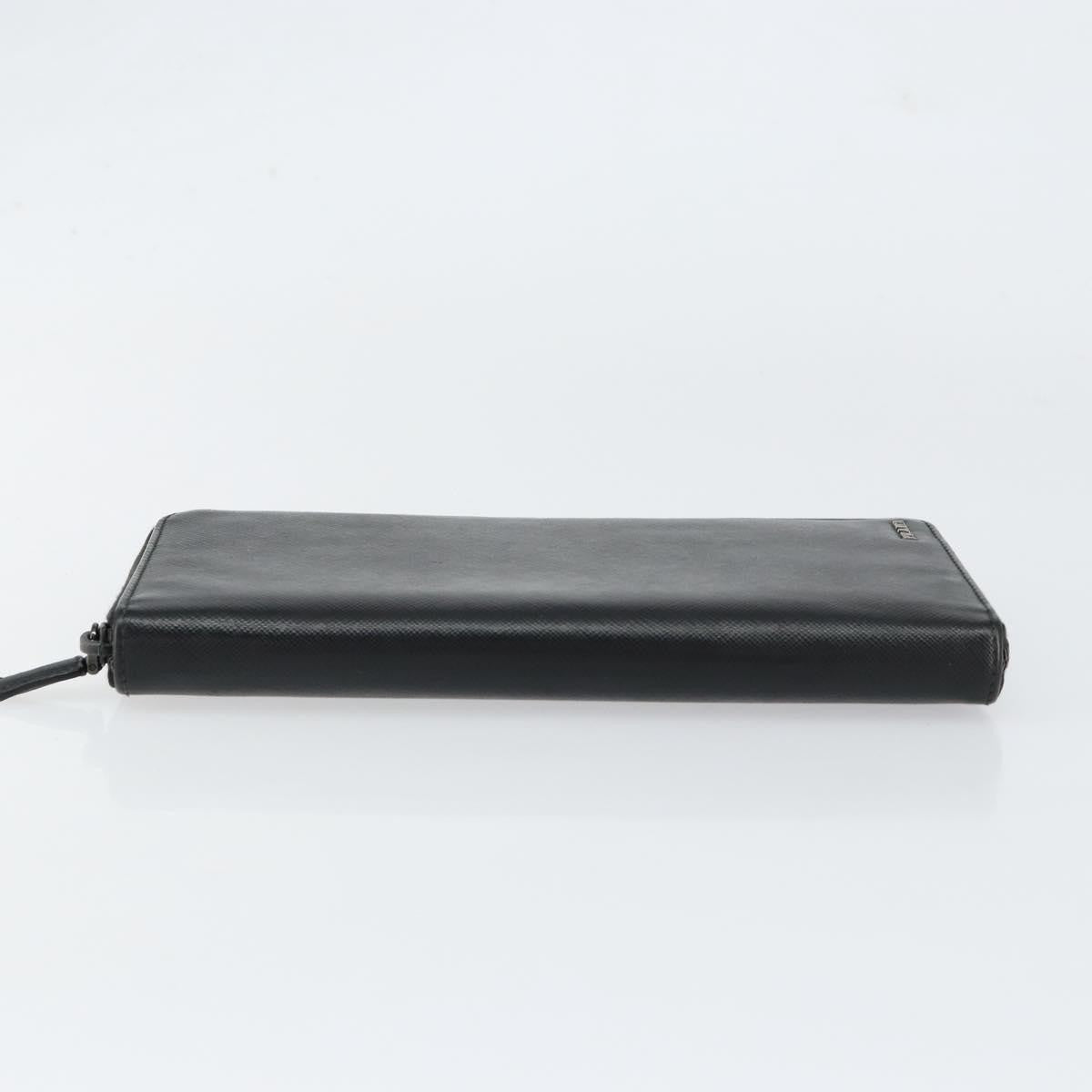 Prada Saffiano Wallet Leather Black Leather Wallets Accessory