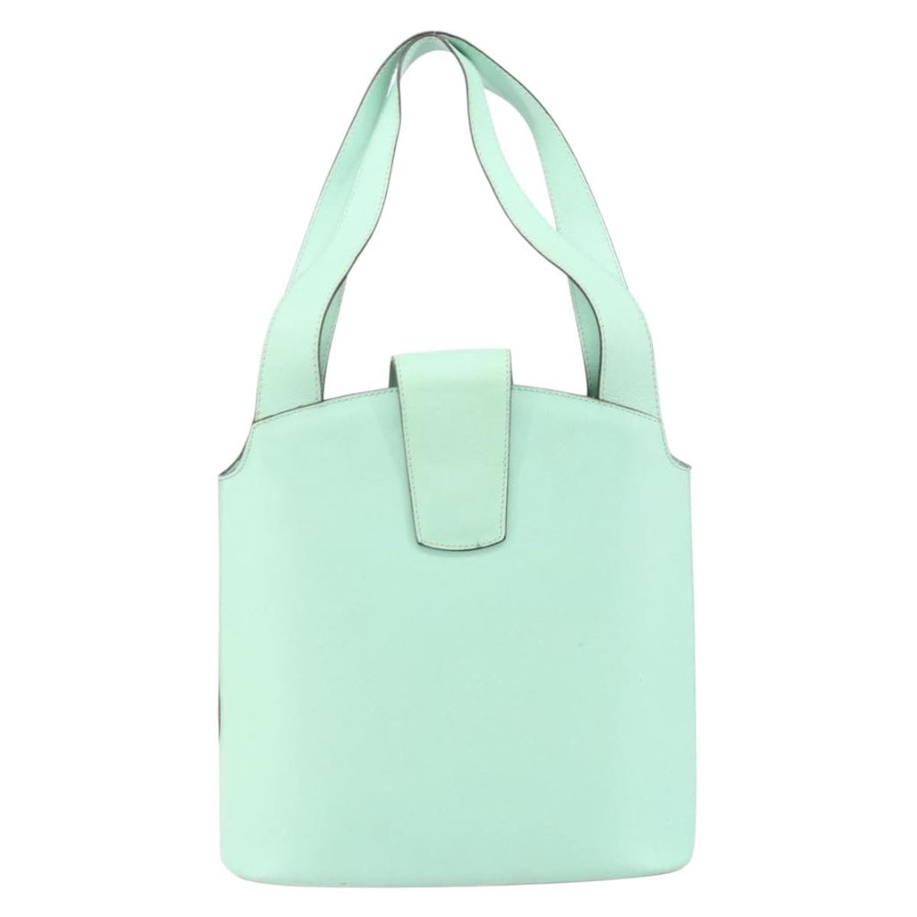 Celine Circle Logo Handbag Leather Green Leather Handbag