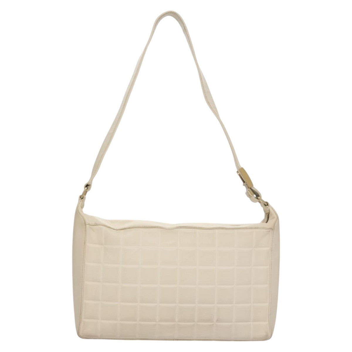 Chanel Chocolate Bar Cc Shoulder Bag Quilted Leather White Leather Shoulder Bag Bag