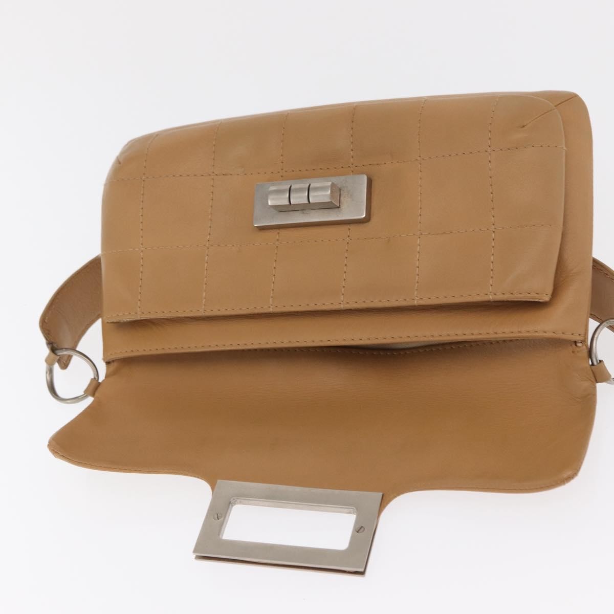 Chanel Giant Mademoiselle Lock Shoulder Bag Quilted Leather Beige Leather Shoulder Bag Bag