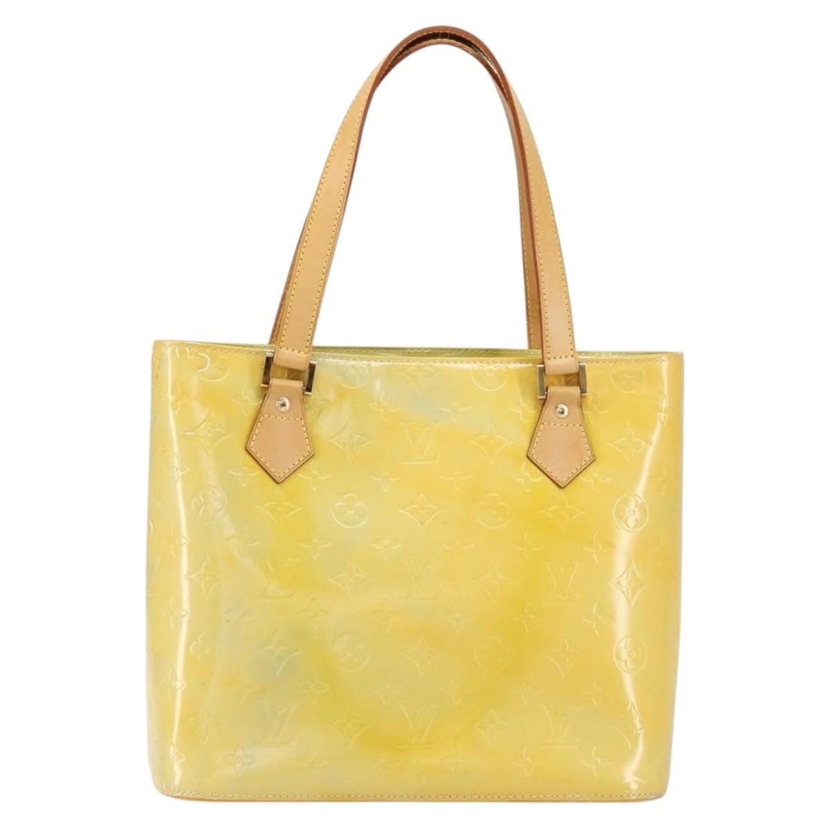 Louis Vuitton Houston Handbag Monogram Vernis Yellow Patent_Leather Tote Bag