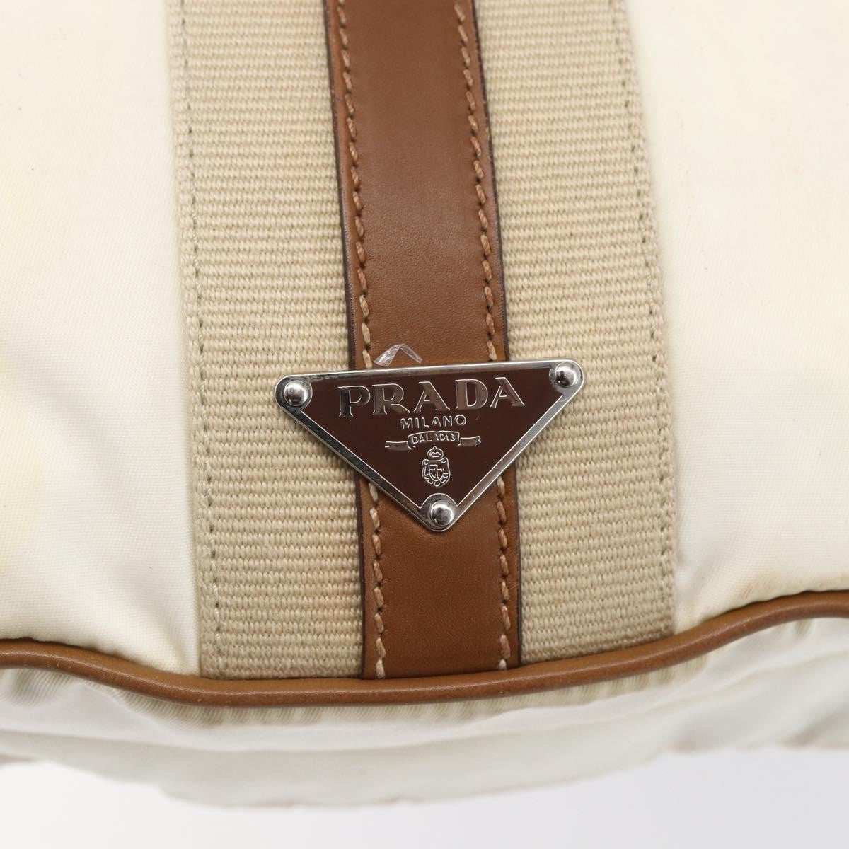 Prada Vintage Shoulder Bag Nylon And Leather Beige Nylon Shoulder Bag Bag