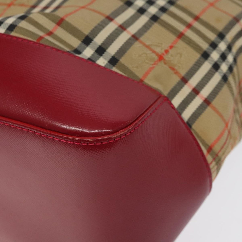 Burberry Nova Check Tote Canvas And Leather Red Canvas Tote Bag