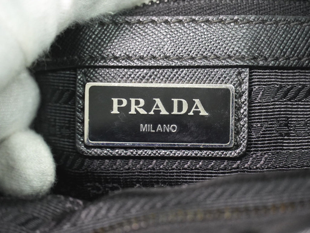 Prada Double Pocket Zip Messenger Tessuto Black Nylon Shoulder Bag Bag