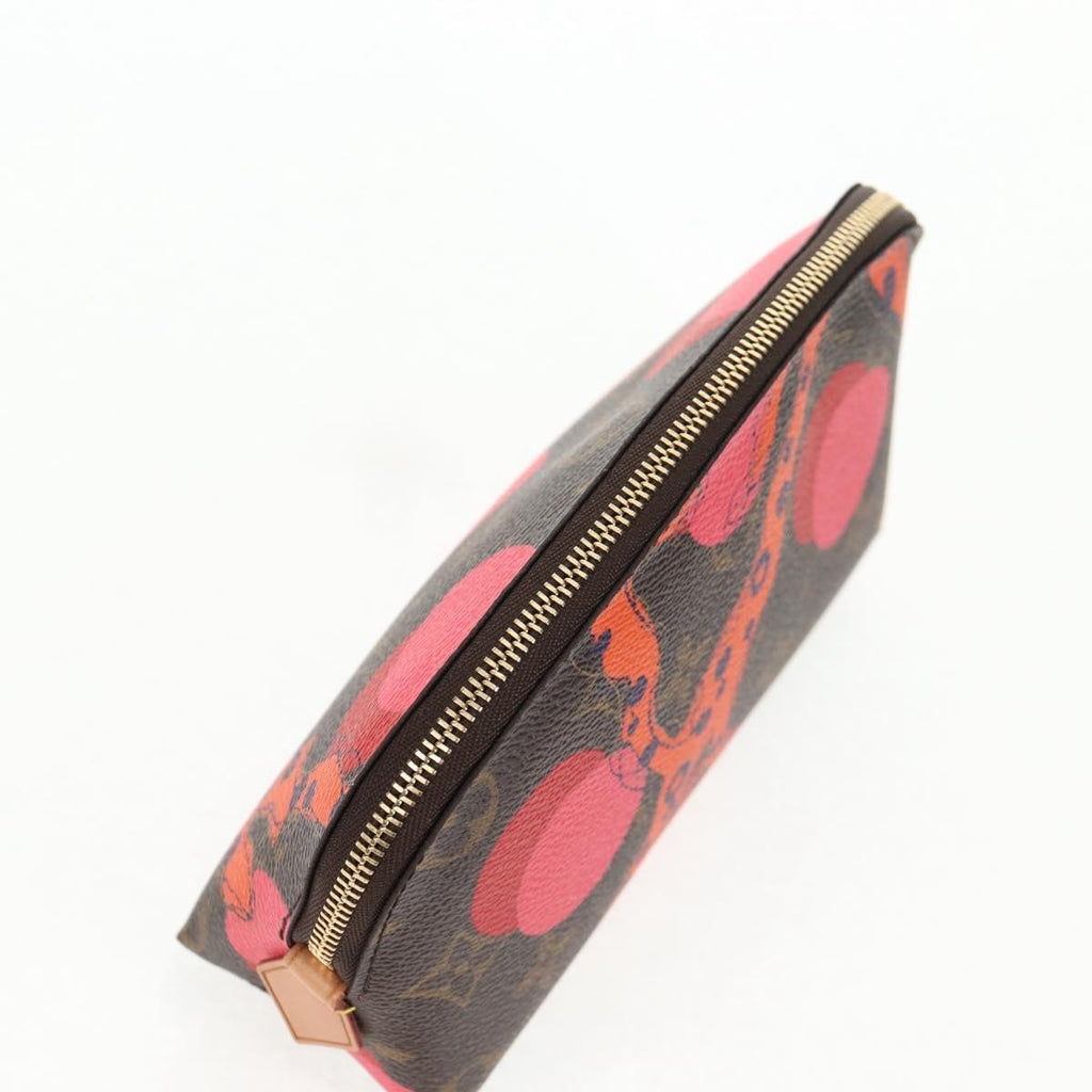 Louis Vuitton Cosmetic Pouch Limited Edition Monogram Jungle Dots Brown Canvas Bag