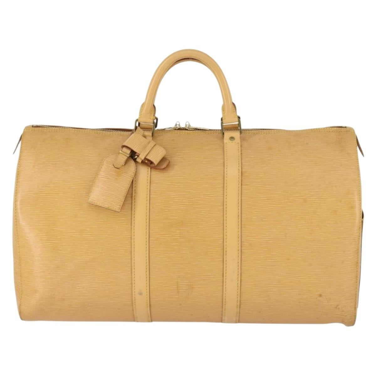 Louis Vuitton Keepall Bag Epi Leather Beige Leather Travel Bag
