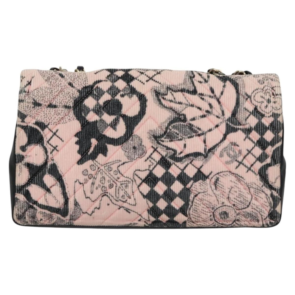 Chanel Flap Shoulder Bag Canvas Pink Cotton Shoulder Bag Bag