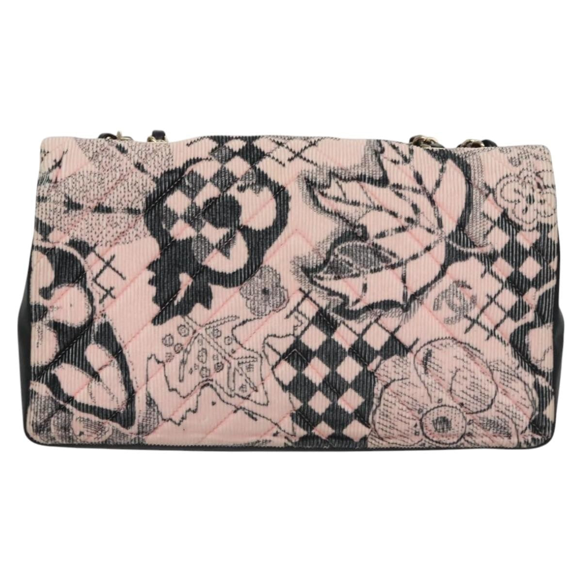 Chanel Flap Shoulder Bag Canvas Pink Cotton Shoulder Bag Bag
