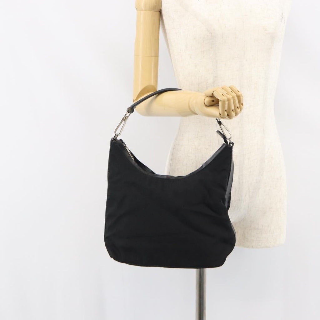 Gucci Zip Hobo Nylon Black Nylon Handbag (Pre-Owned)