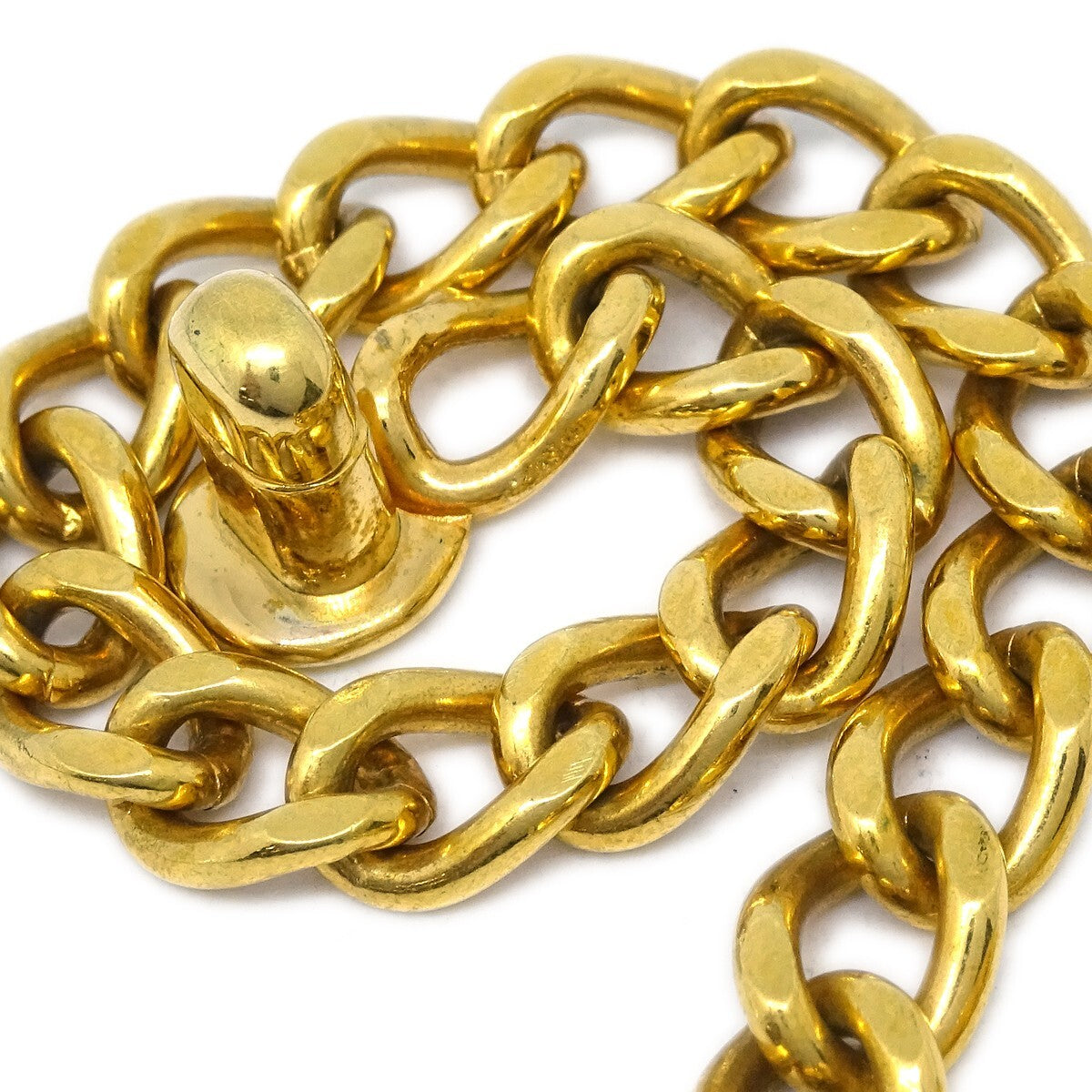 Chanel Vintage Cc Turnlock Chain Bracelet Metal Gold Gold_Plated Bracelet Jewelry