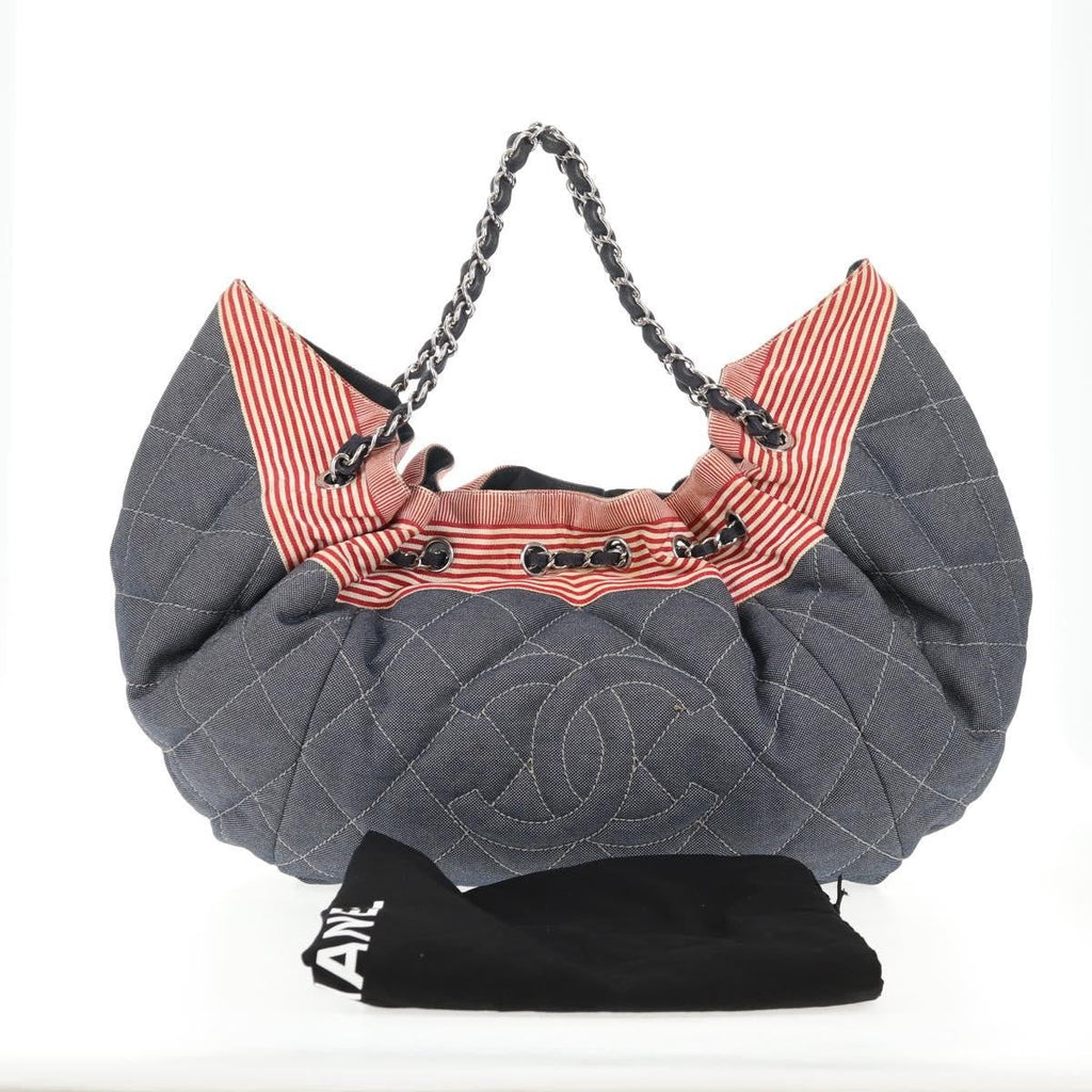 Chanel Stretch Spirit Cabas Quilted Denim Blue Denim_Jeans Bag