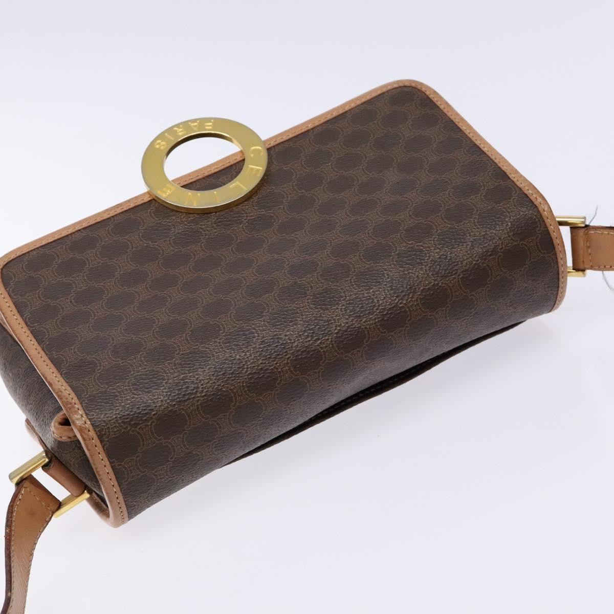 Celine Vintage Macadam Shoulder Bag Canvas Brown Canvas Bag