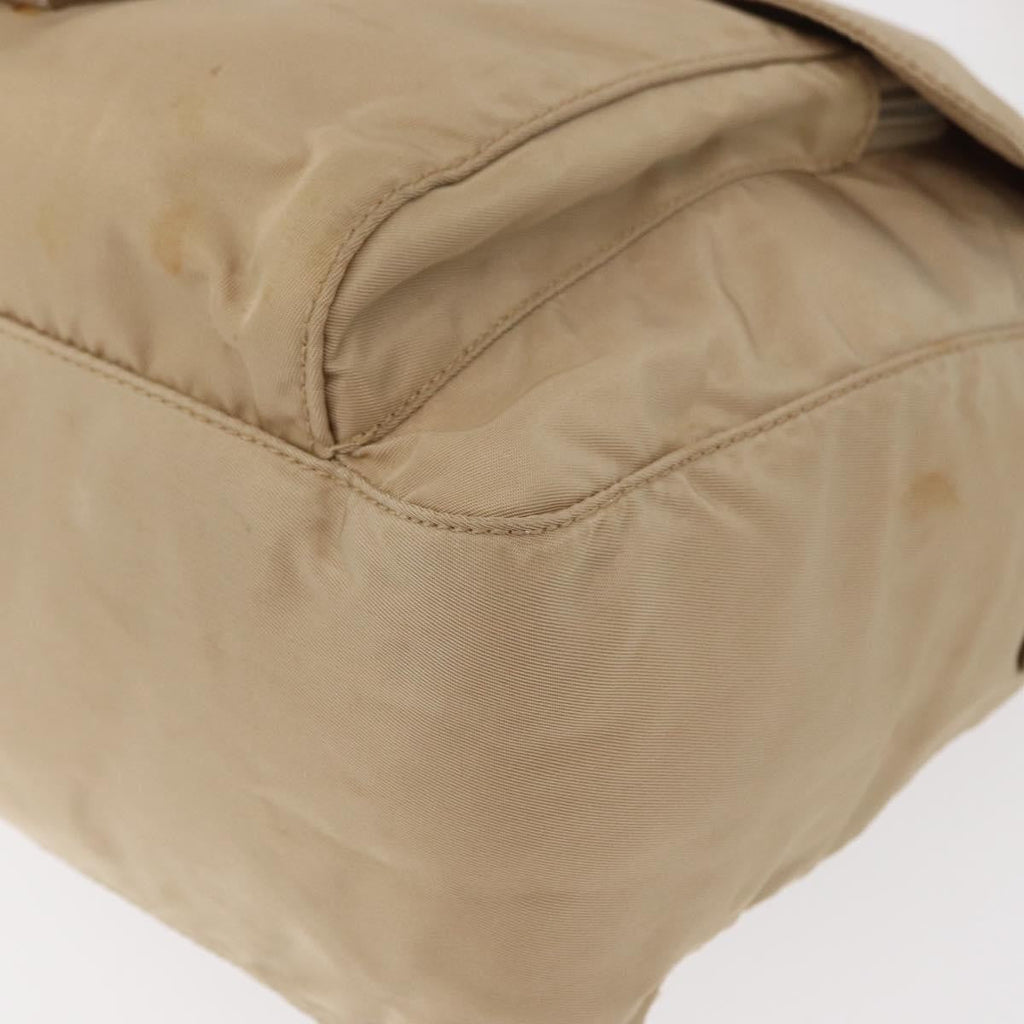 Prada Buckle Messenger Bag Tessuto Beige Nylon Shoulder Bag Bag