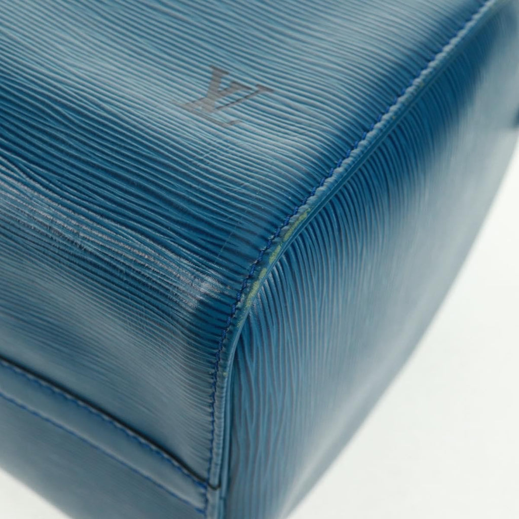 Louis Vuitton Speedy Handbag Epi Leather Blue Leather Handbag