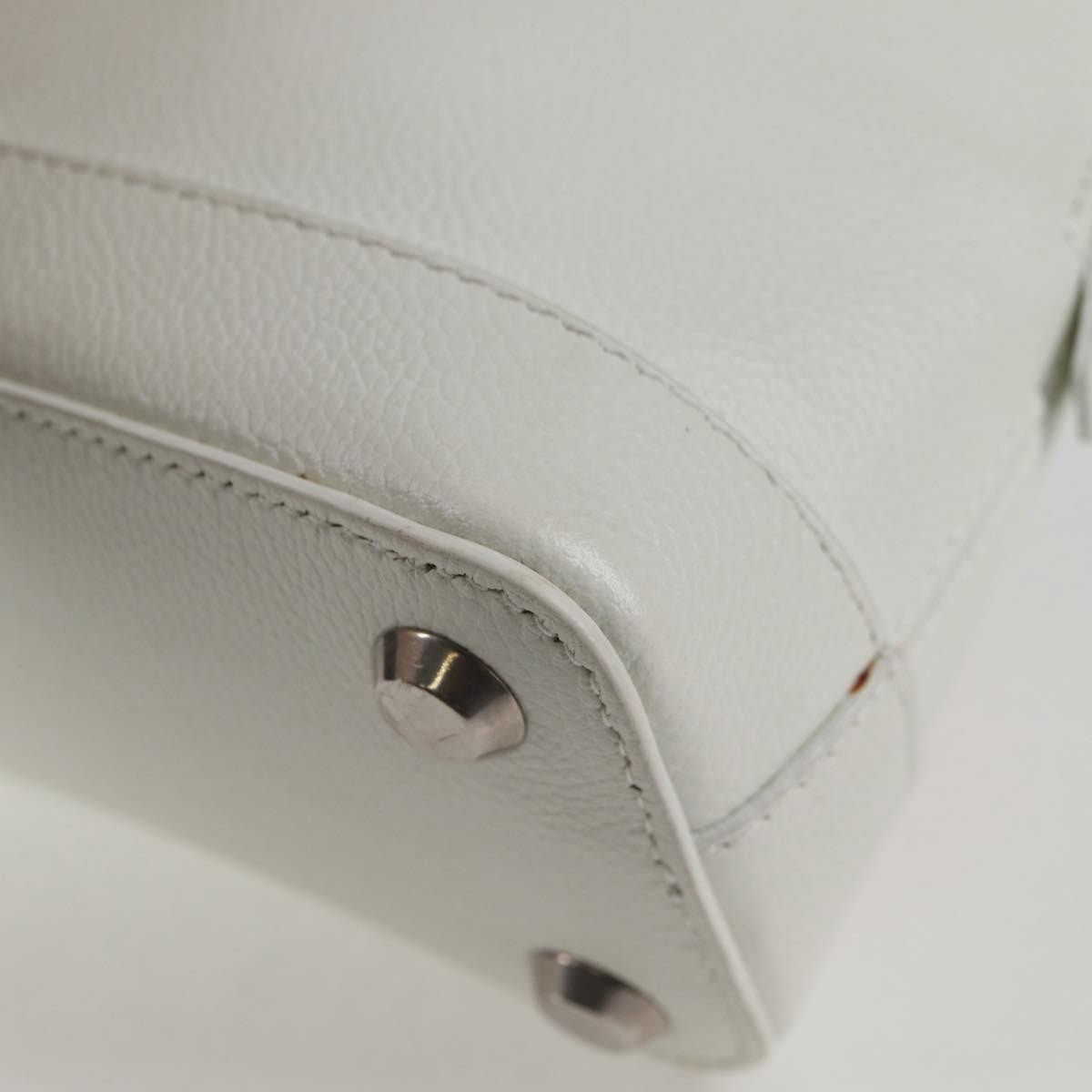 Balenciaga Logo Ville Bag Leather White Leather Hand