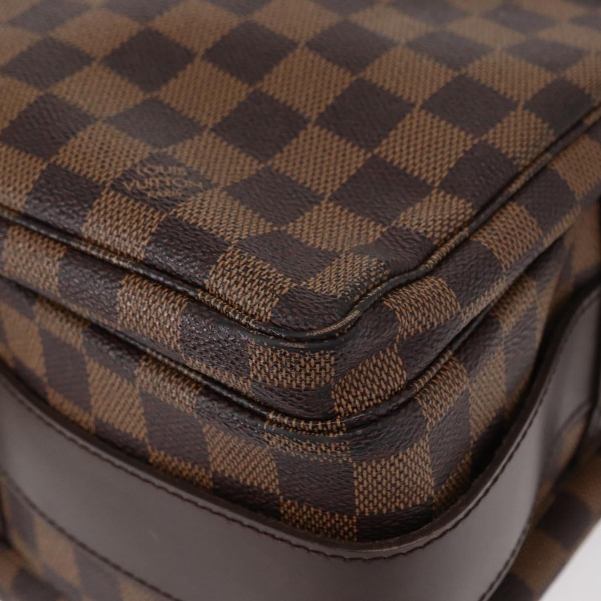 Louis Vuitton Naviglio Handbag Damier Brown Canvas Shoulder Bag