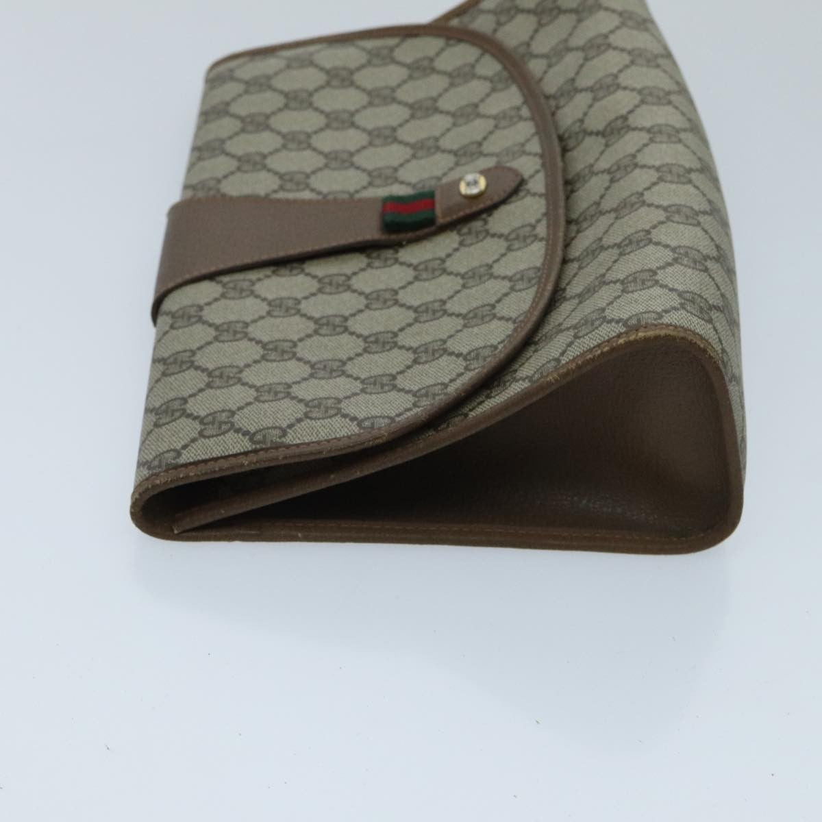 Gucci Sherry Line Pouch Canvas Beige Canvas Clutche & Pouche Bag (Pre-Owned)