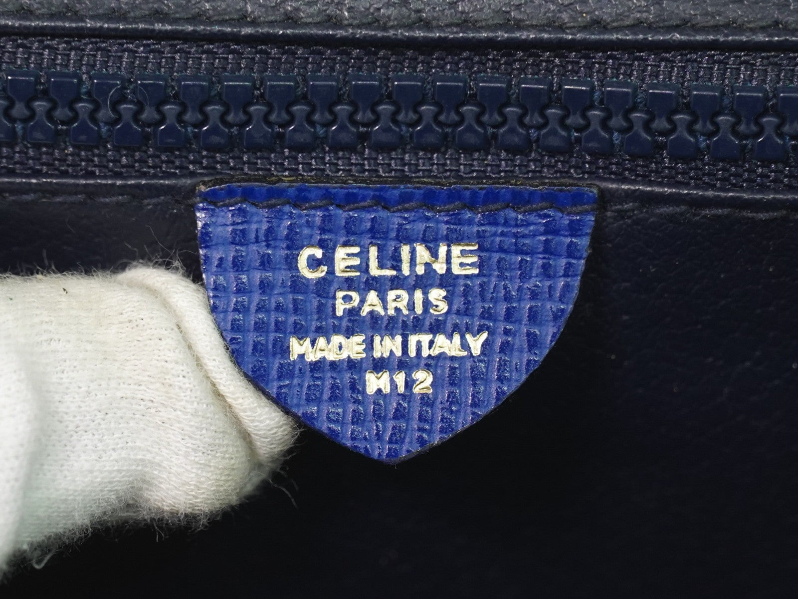 Celine Circle Logo Shoulder Bag Leather Blue Leather Shoulder Bag Bag