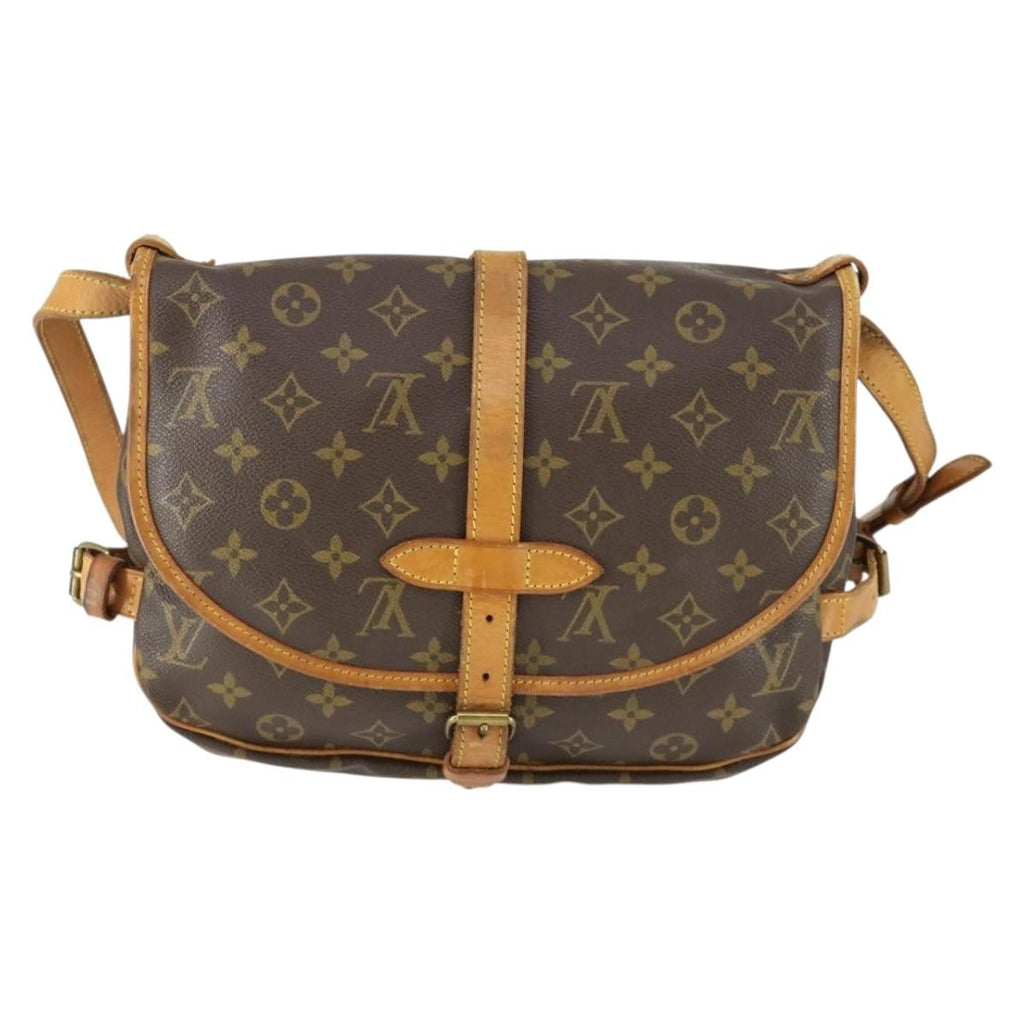 Louis Vuitton Saumur Handbag Monogram Canvas Brown Canvas Shoulder Bag