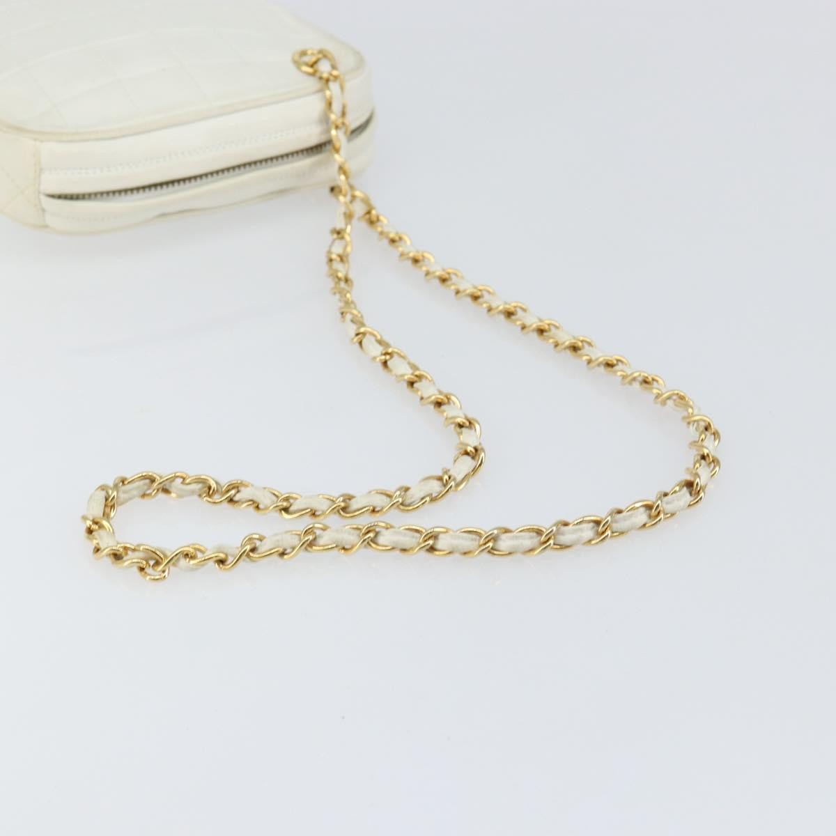 Chanel Vintage Diamond Tassel Crossbody Quilted Lambskin White Leather Clutche & Pouche Bag
