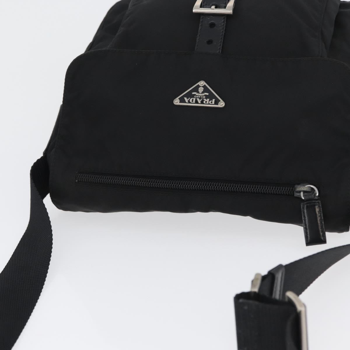 Prada Buckle Messenger Bag Tessuto Black Nylon Shoulder Bag Bag