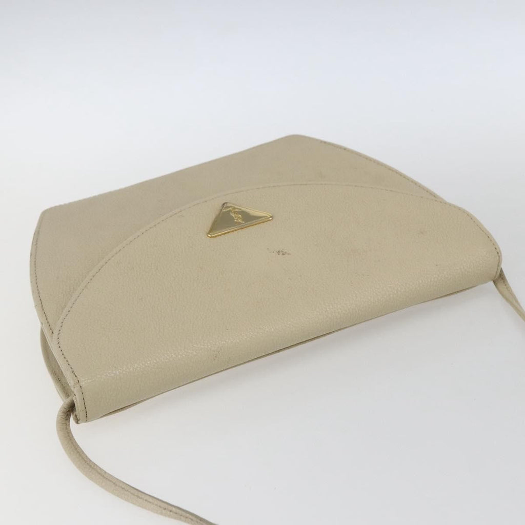 Saint Laurent Vintage Shoulder Bag Leather Ecru Leather Shoulder Bag Bag (Pre-Owned)