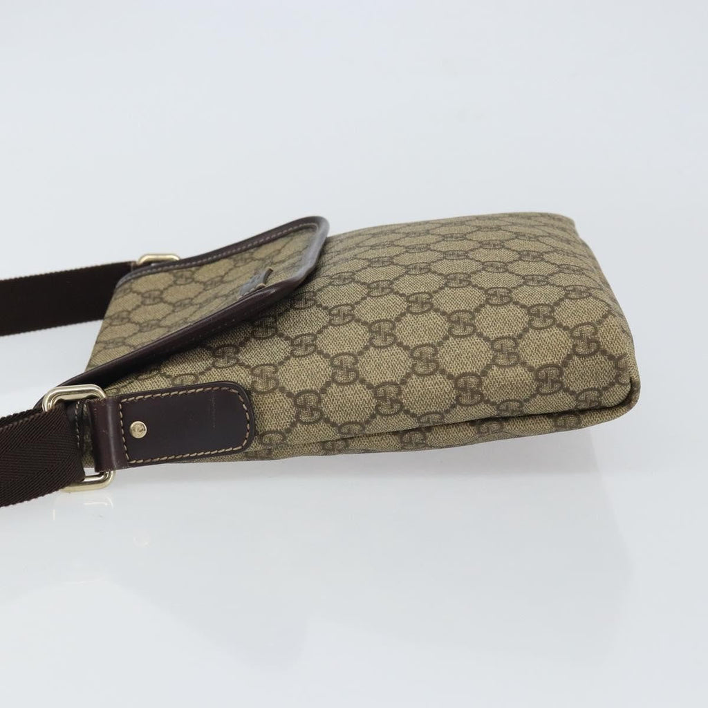 Gucci Flap Messenger Gg Coated Canvas Beige Pvc Shoulder Bag Bag (Pre-Owned)
