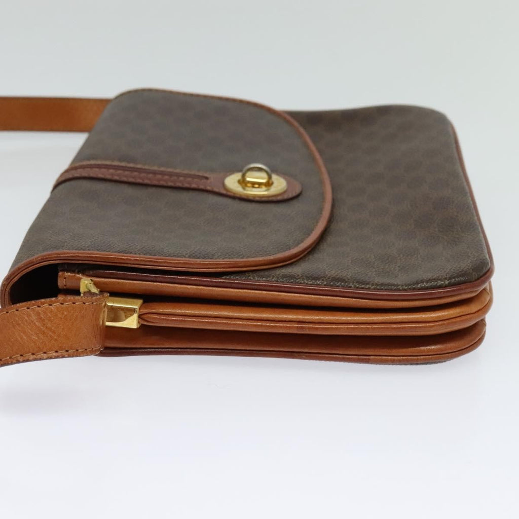 Celine Vintage Macadam Shoulder Bag Canvas And Leather Brown Canvas Shoulder Bag Bag