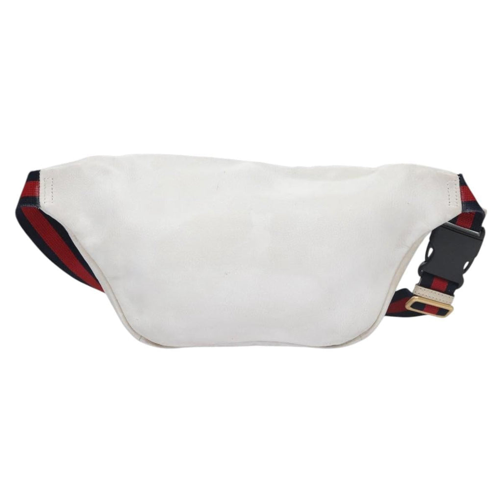 Gucci Logo Belt Bag Printed Leather White Leather Shoulder Bag Bag (Pre-Owned)