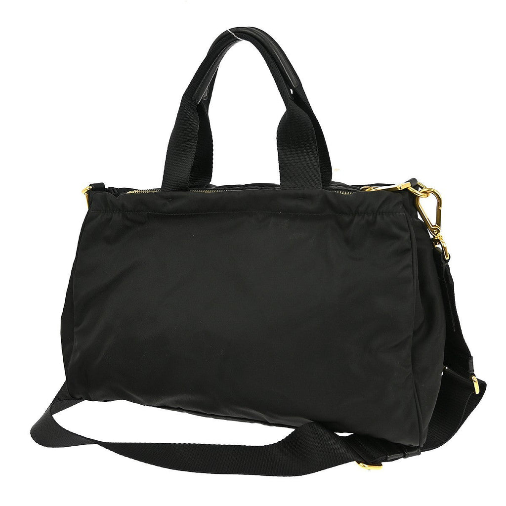 Prada Zip Convertible Shopping Tote Tessuto With Saffiano Leather Black Nylon Tote Bag Bag