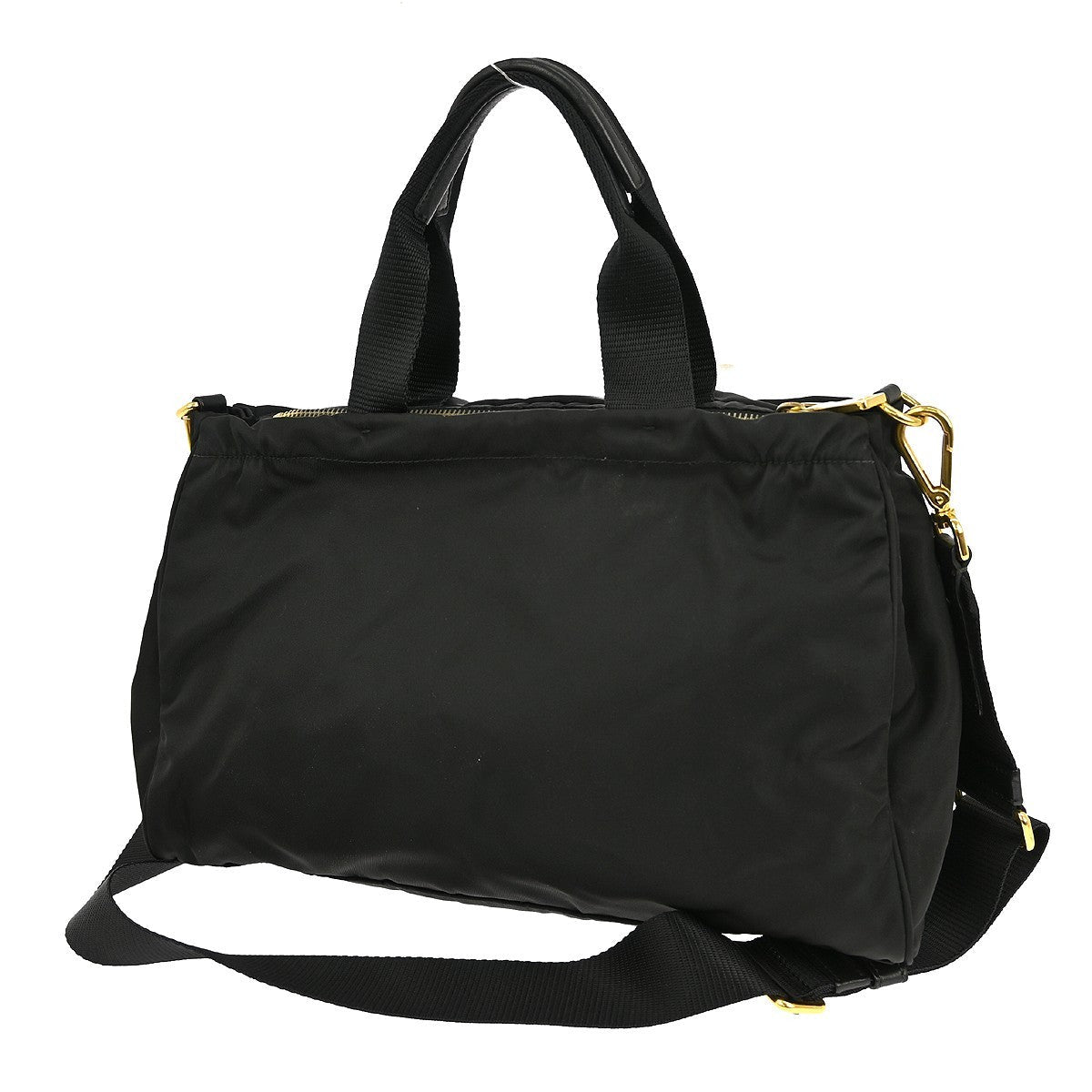 Prada Zip Convertible Shopping Tote Tessuto With Saffiano Leather Black Nylon Tote Bag Bag