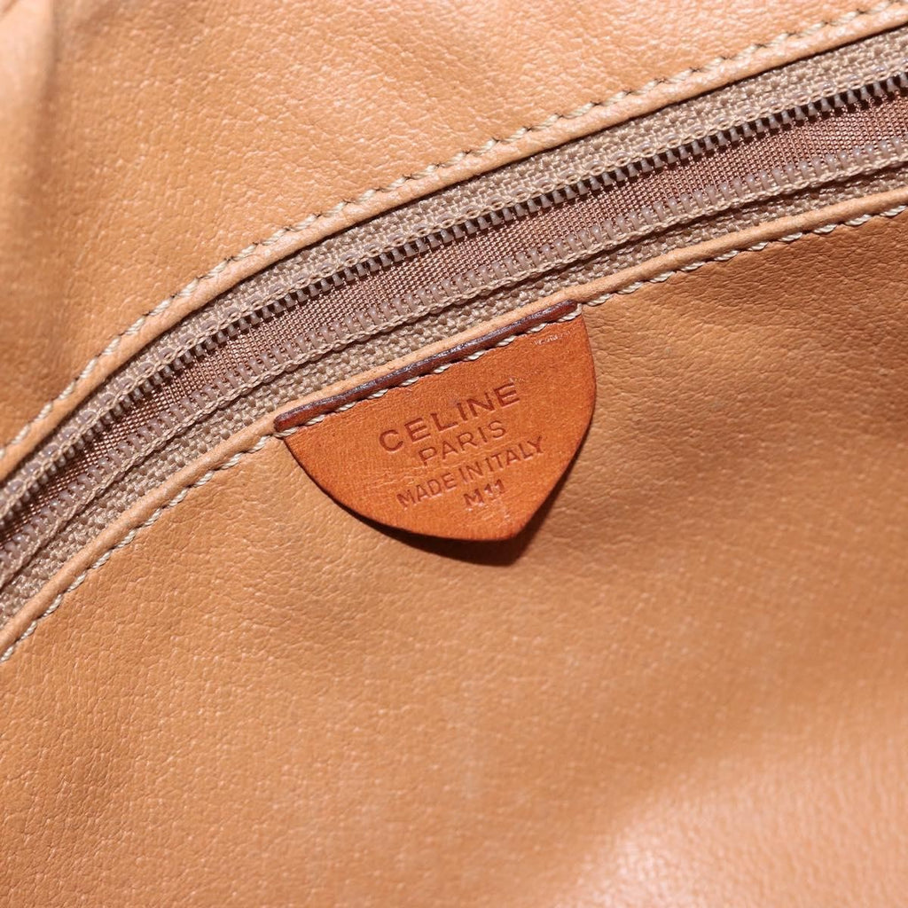 Celine Vintage Macadam Shoulder Bag Canvas And Leather Brown Canvas Shoulder Bag Bag