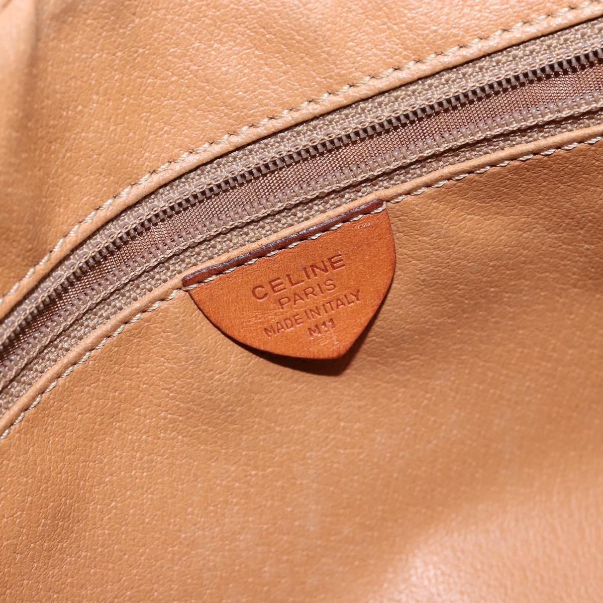 Celine Vintage Macadam Shoulder Bag Canvas And Leather Brown Canvas Shoulder Bag Bag