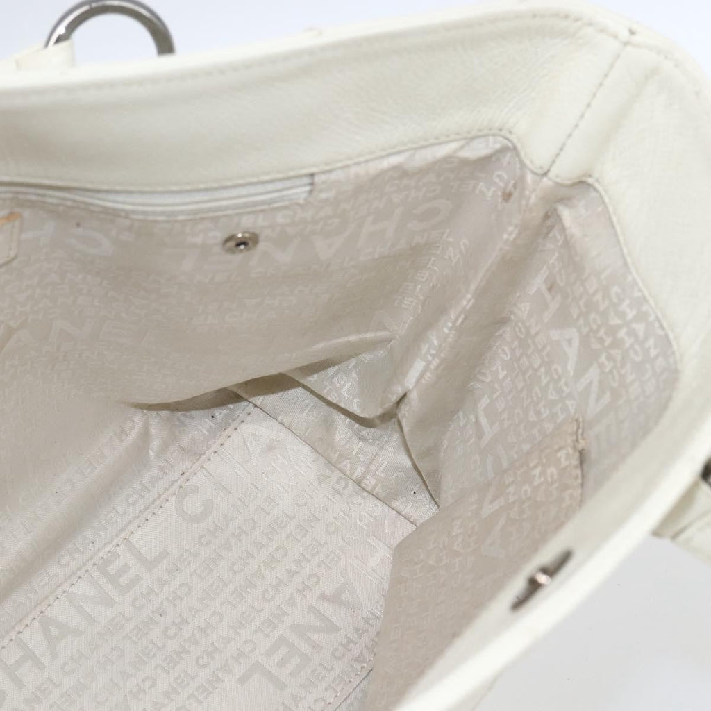 Chanel Square Stitch Tote Quilted Leather White Leather Tote Bag Bag