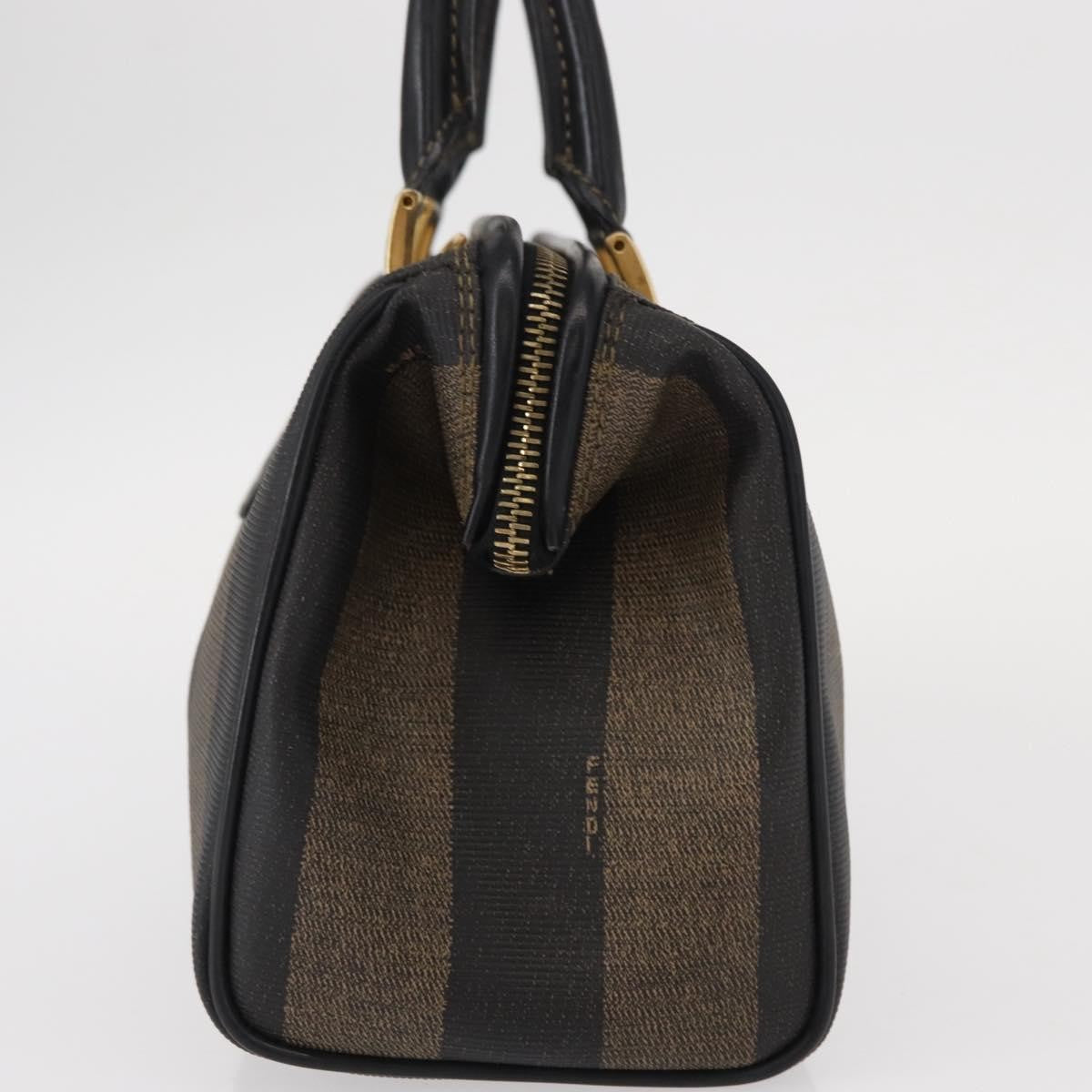 Fendi Vintage Pequin Convertible Boston Bag Coated Canvas Brown Canvas Travel Bag Bag