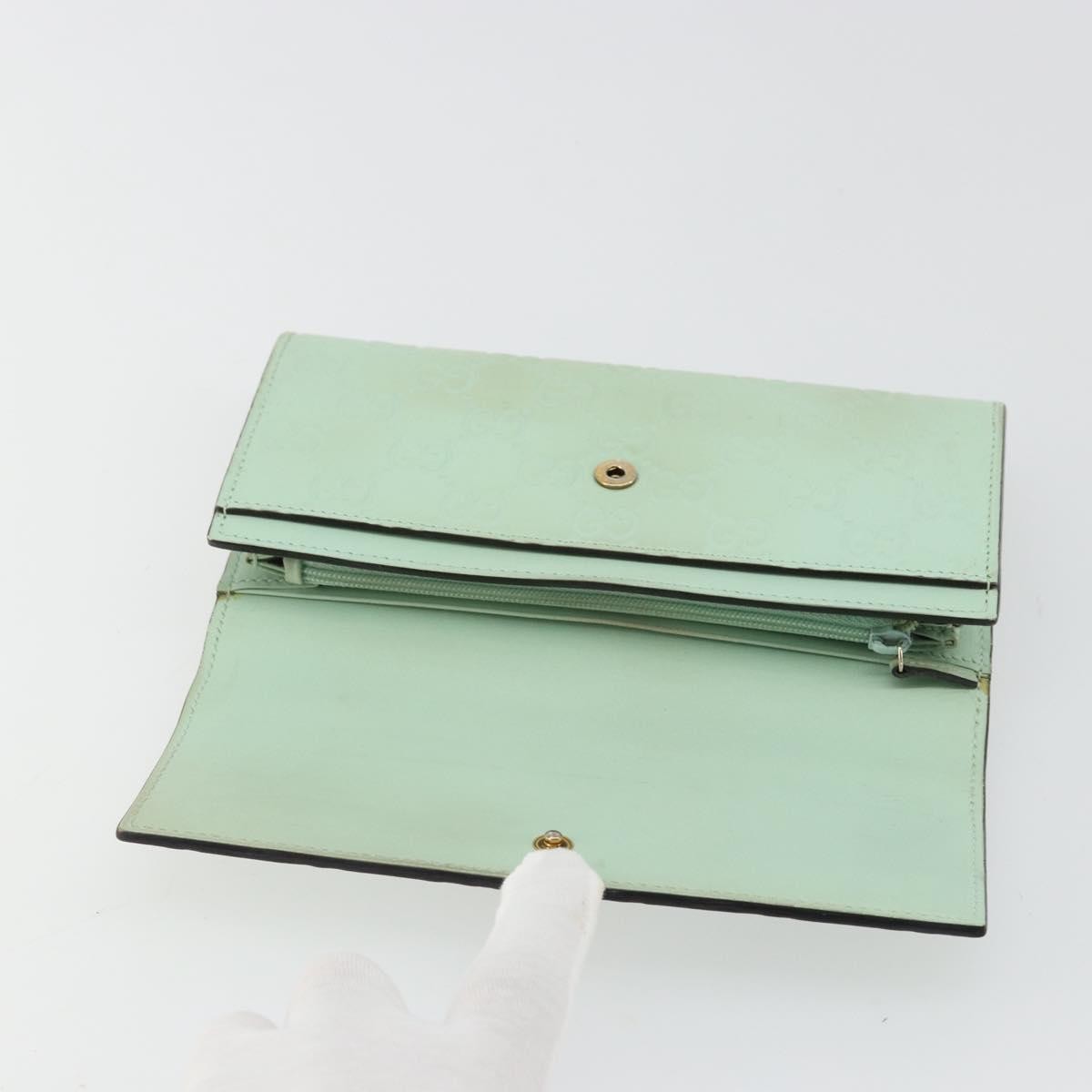 Gucci Guccissima Wallet Motif Gg Green Leather Wallets Accessory (Pre-Owned)
