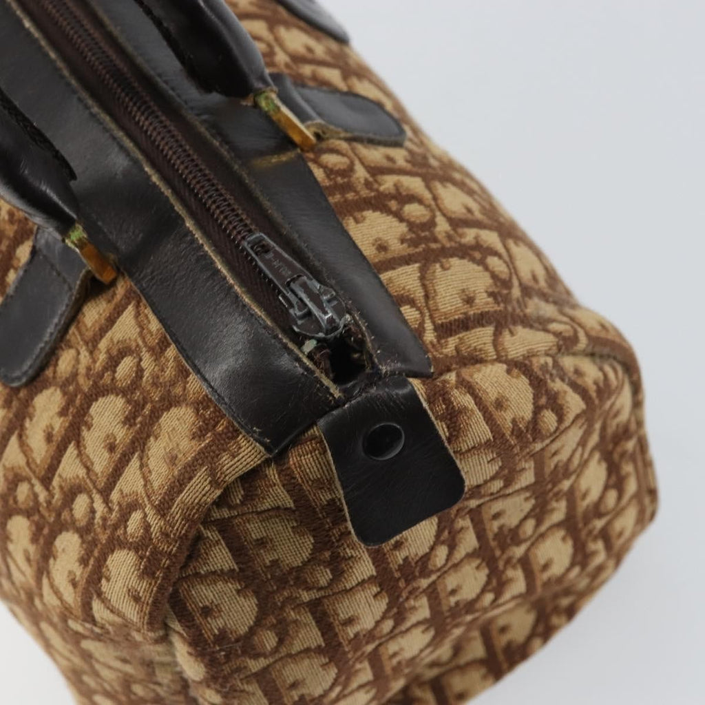 Christian Dior Vintage Cd Trotter Handbag Canvas Brown Canvas Handbag (Pre-Owned)