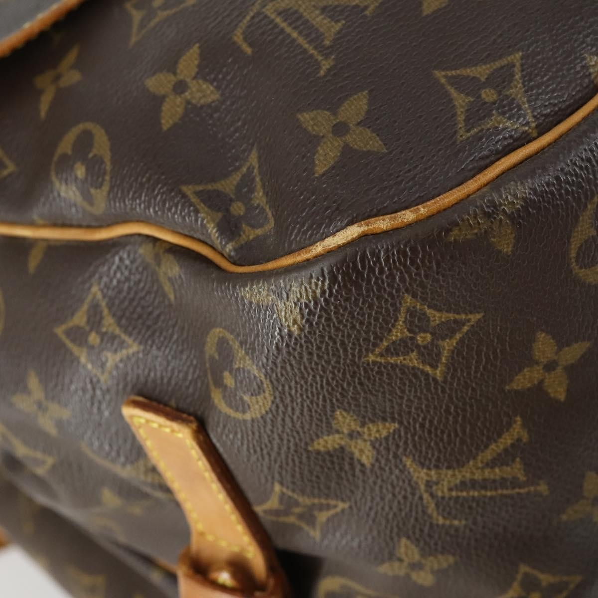 Louis Vuitton Saumur Handbag Monogram Canvas Brown Canvas Shoulder Bag