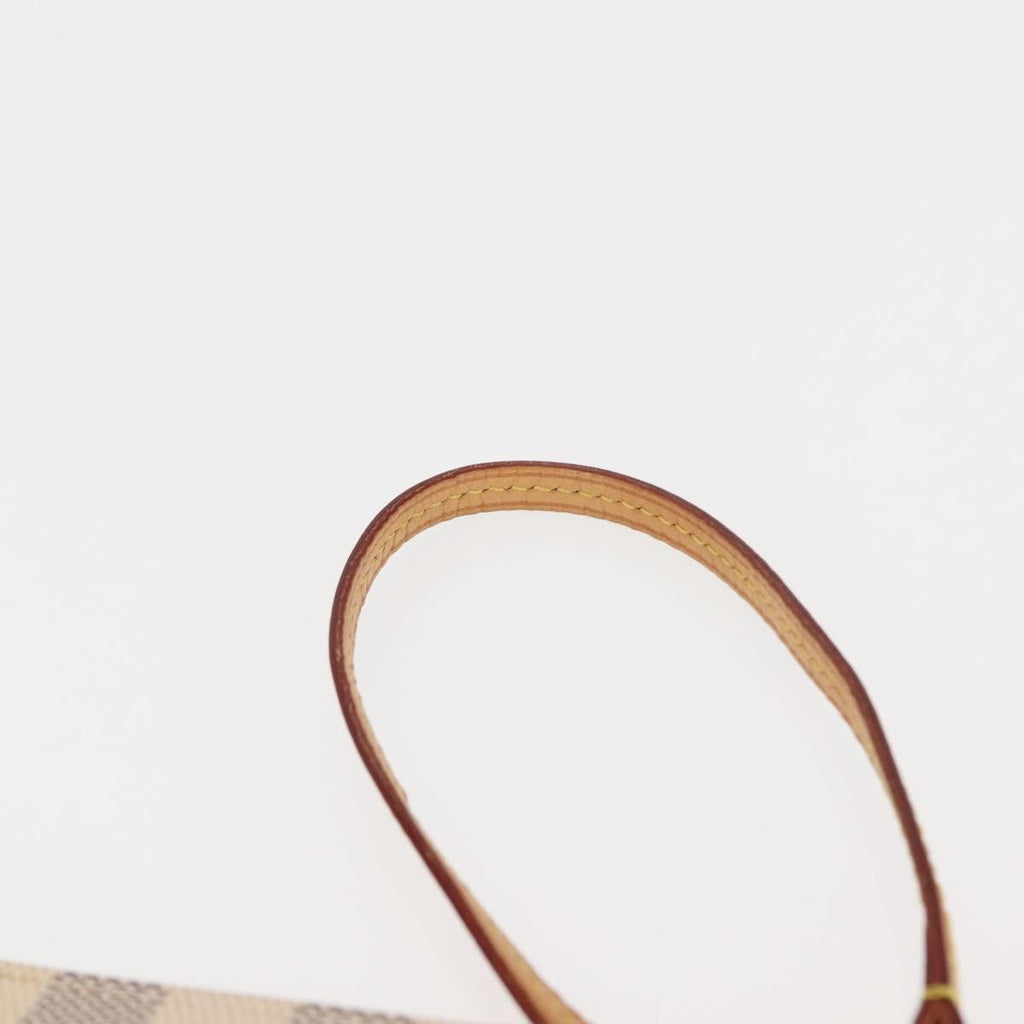 Louis Vuitton Neverfull Pochette Damier White Canvas Clutche & Pouche Bag
