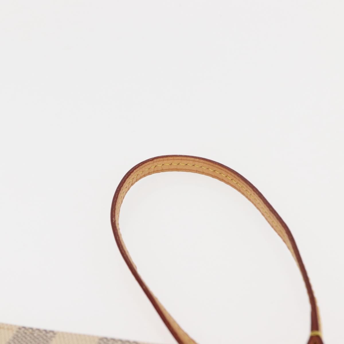 Louis Vuitton Neverfull Pochette Damier White Canvas Clutche & Pouche Bag