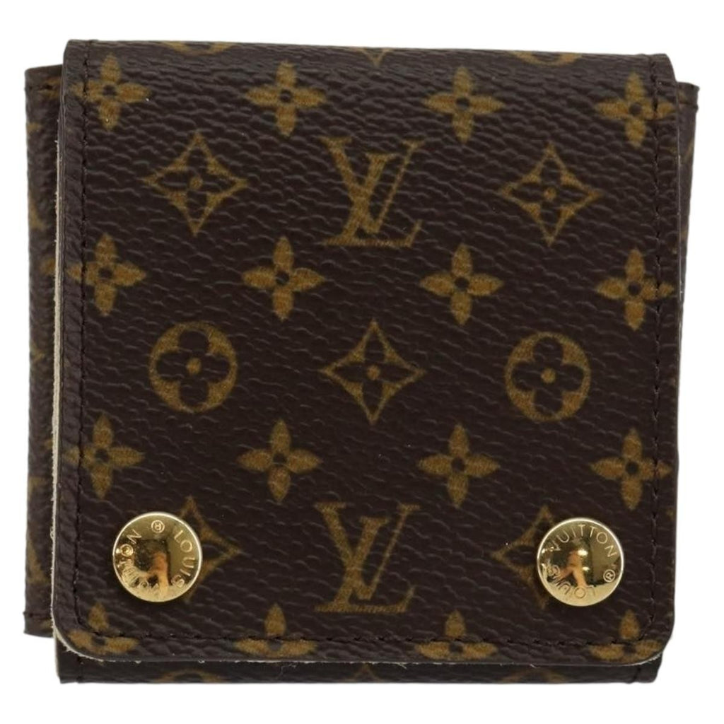 Louis Vuitton Case Jewelry Box Canvas Brown Canvas Wallets Accessory