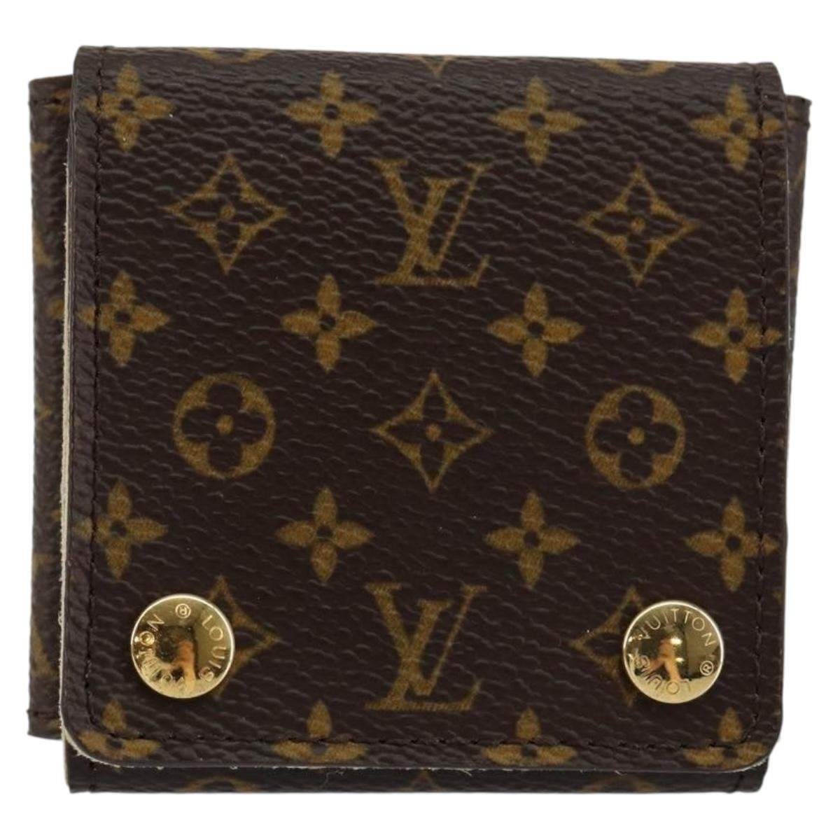 Louis Vuitton Case Jewelry Box Canvas Brown Canvas Wallets Accessory