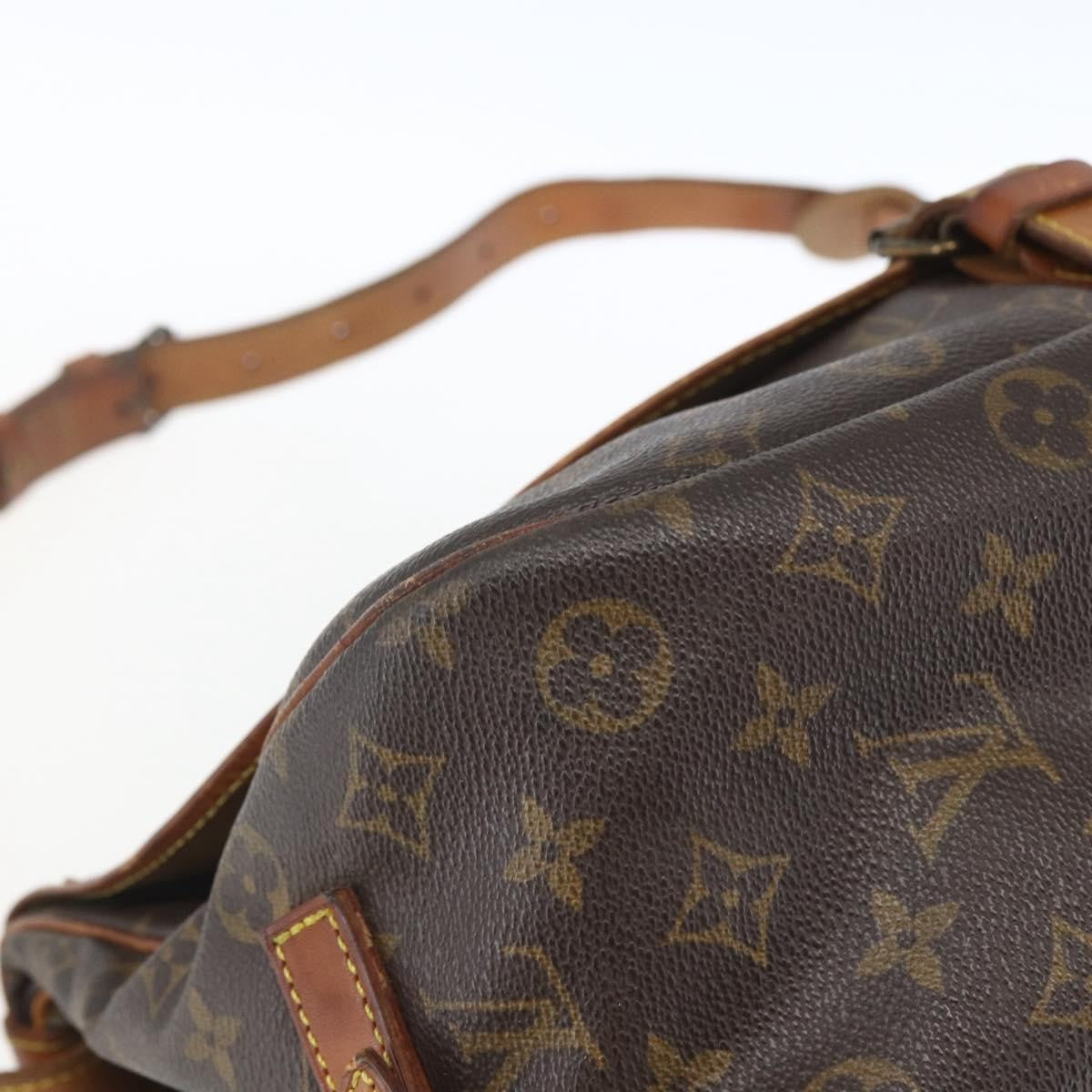 Louis Vuitton Saumur Handbag Monogram Canvas Brown Canvas Shoulder Bag