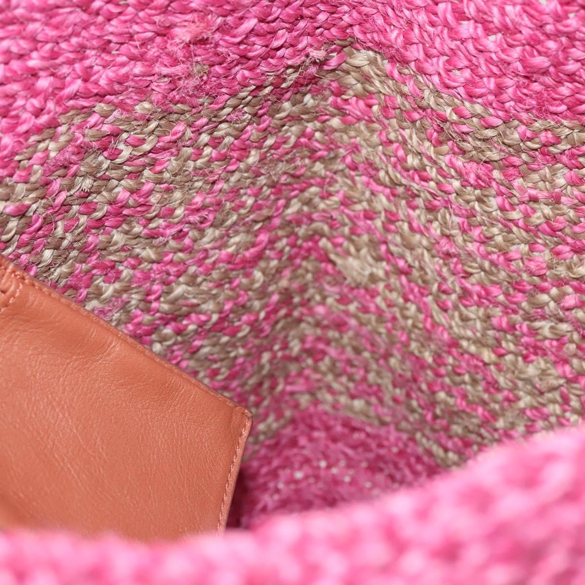 Balenciaga Panier Basket Tote Woven Raffia Pink Wood Tote Bag