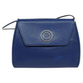 Celine Vintage Circle Logo Crossbody Bag Leather Blue Leather Shoulder Bag Bag