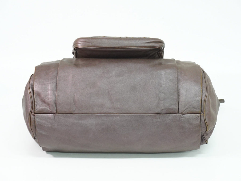 Bottega Veneta Intrecciato Shoulder Bag Leather Brown Leather Shoulder Bag Bag