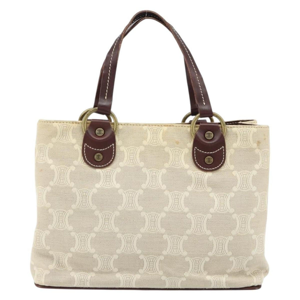 Celine Vintage Macadam Handbag Canvas And Leather Beige Canvas Handbag